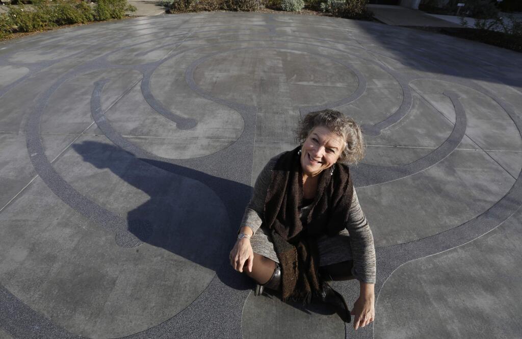 Lea Goode-Harris has designed a number of labyrinths including the one behind the chapel at Spring Lake Village in Santa Rosa, on Tuesday, December 20, 2016. (BETH SCHLANKER/ The Press Democrat)