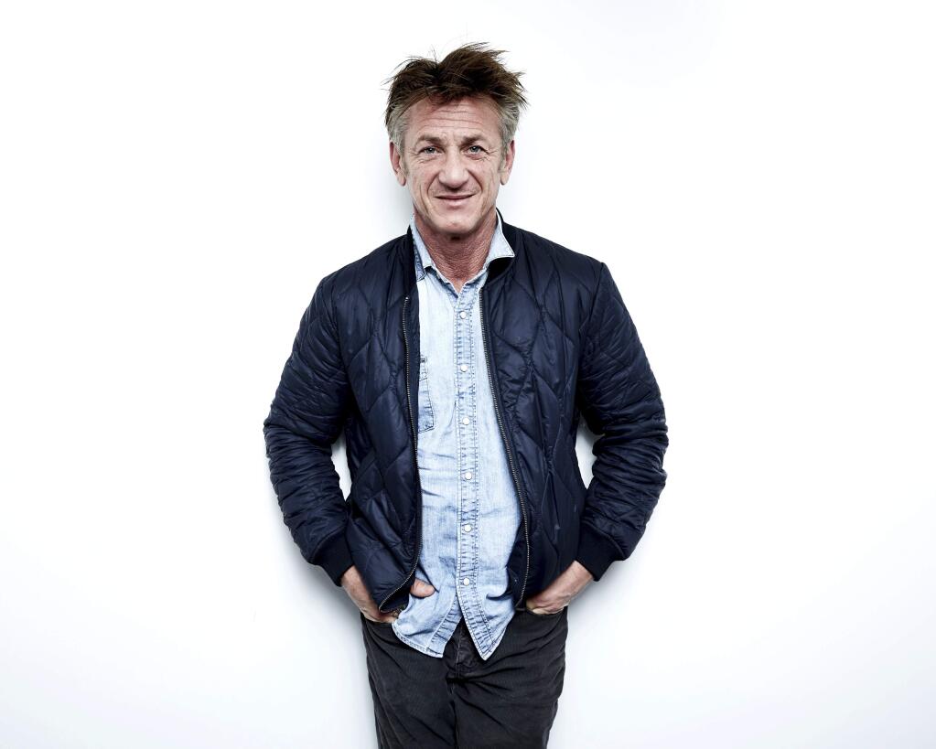 FILE - In this March 27, 2018, file photo, author-activist Sean Penn poses for a portrait in New York to promote his novel 'Bob Honey Who Just Do Stuff.' Penn says much of the spirit of what has been the MeToo movement is to “divide men and women.” Penn appeared Monday, Sept. 17, in an interview with the co-star of the new Hulu show “The First” on NBC's “Today” show. (Photo by Taylor Jewell/Invision/AP, File)