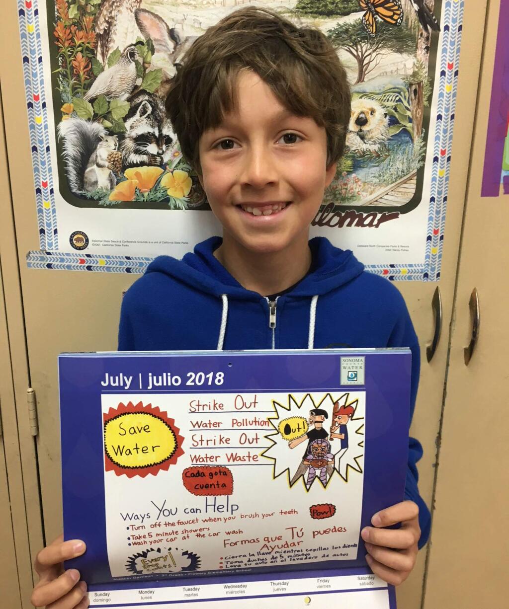 Flowery fourth grader Joaquin Garrison with his winning entry.