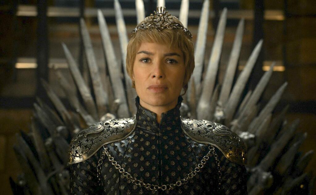 In this undated image released by HBO, Lena Headey appears in a scene from 'Game of Thrones.' This week's Comic Con extravaganza is expected to draw more than 160,000 fans for high-energy sessions featuring casts and crews from such films and TV shows as 'Game of Thrones,' 'Star Trek,' 'Suicide Squad,' 'South Park,' 'Teen Wolf,' 'Aliens' and 'The Walking Dead.' The eighth season will bring the saga to a close. The number of episodes for that last cycle has not been determined, HBO programming chief Casey Bloys said Saturday, July 30, 2016, at the Television Critics Association's summer conference. (HBO via AP, File)