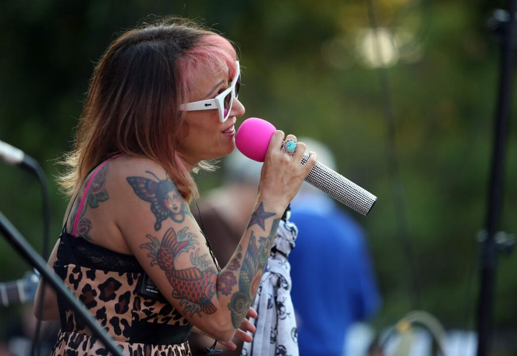 Annie Scherer of Sugarfoot performed during Funky Fridays when it was held at Sugarloaf in 2015. (Crista Jeremiason / The Press Democrat)