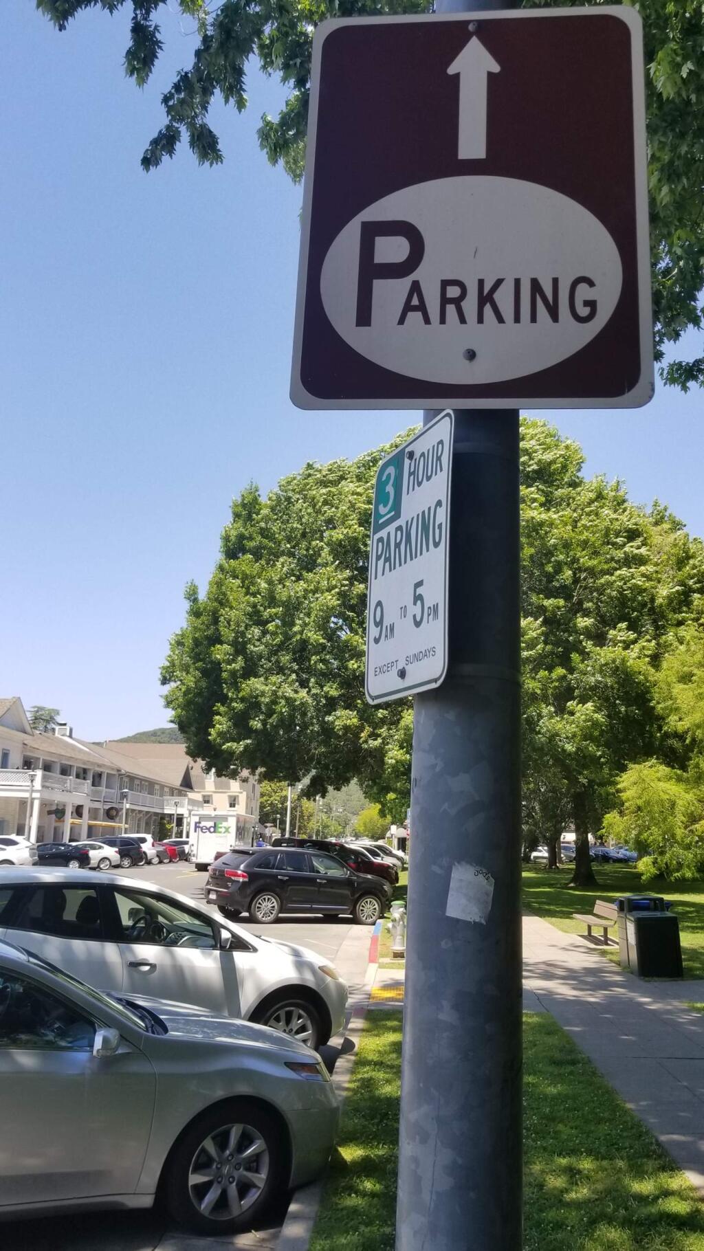 Much-needed direction these days on First Street West. The parking time limits were instituted in the 1970s.