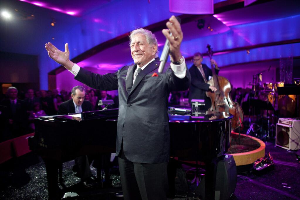 Tony Bennett performs at the Governors Ball, the official after-party of the 84th Academy Awards, in Los Angeles, Feb. 26, 2012. The party, held at the Hollywood & Highland Center, featured guests such as Meryl Streep, Octavia Spencer and James Earl Jones. (Noel West/The New York Times)