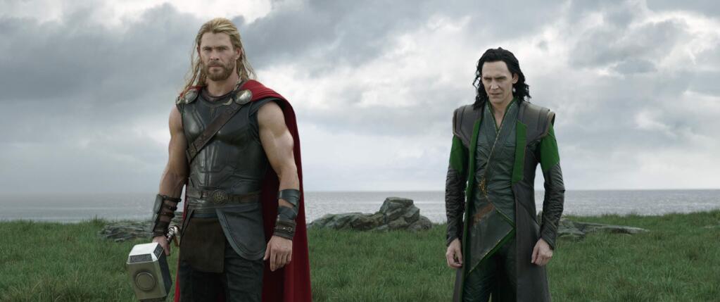 Thor (Chris Hemsworth) and Loki (Tom Hiddleston) in a scene from 'Thor:Ragnarok.' (Marvel Studio)