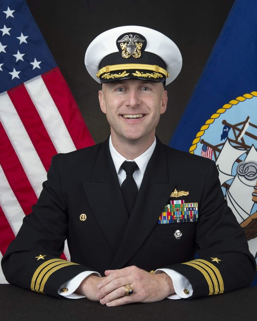 James Hoey of Santa Rosa is settling in as captain of a new combat ship, the USS Charleston. (U.S. Navy)