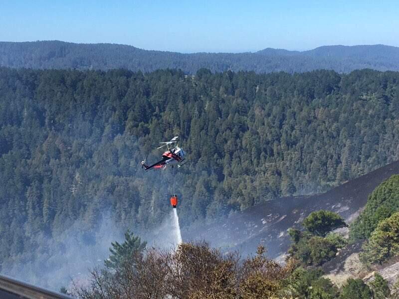 The Irving fire burning in Marin County on Tuesday, Sept. 11, 2018. (MARIN COUNTY FIRE/ TWITTER)
