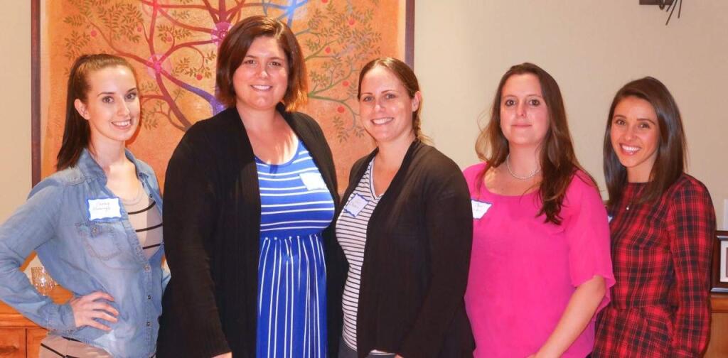 Through a new sponsorship program, Impact100 Sonoma welcomed five young NextGen members in 2017 (from left to right) Chelsea Runnings, Angela Ryan, Gail Chadwin, Chanel Ruez-Bricco and Lauren Jolly.