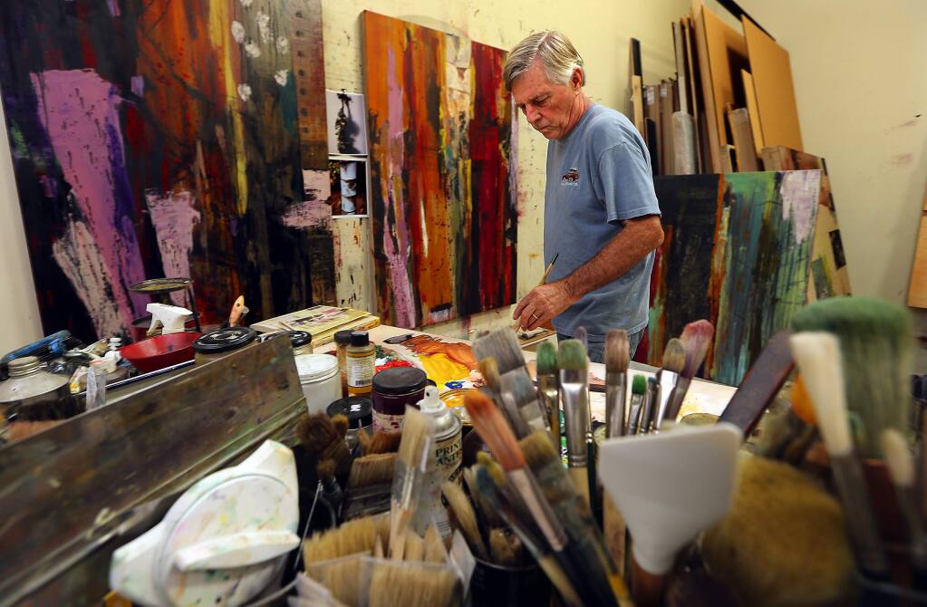 Healdsburg artist Bob Nugent uses his numerous trips to the Amazon as inspiration for his paintings. (JOHN BURGESS / The Press Democrat)