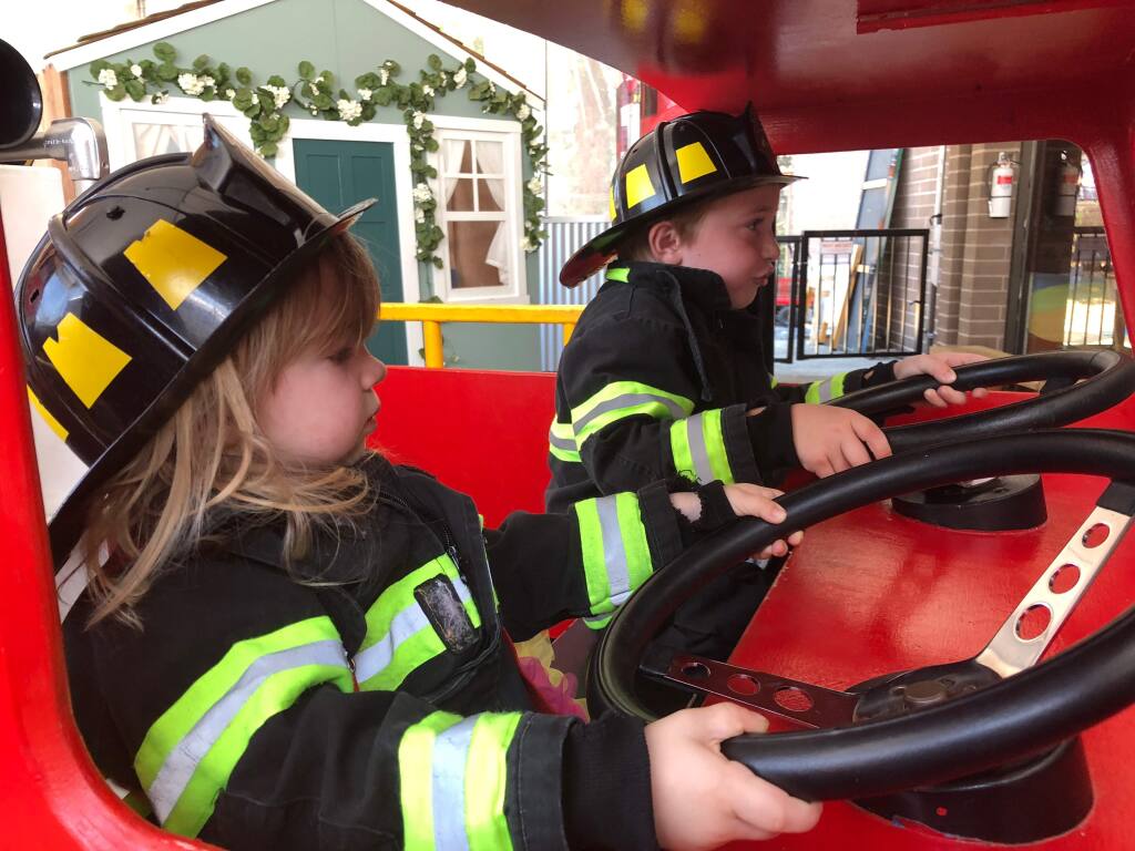 Isaac Keys, 5, and his sister Emma, 2, play at the Children's Museum of Sonoma County. (COURTESY PHOTO)