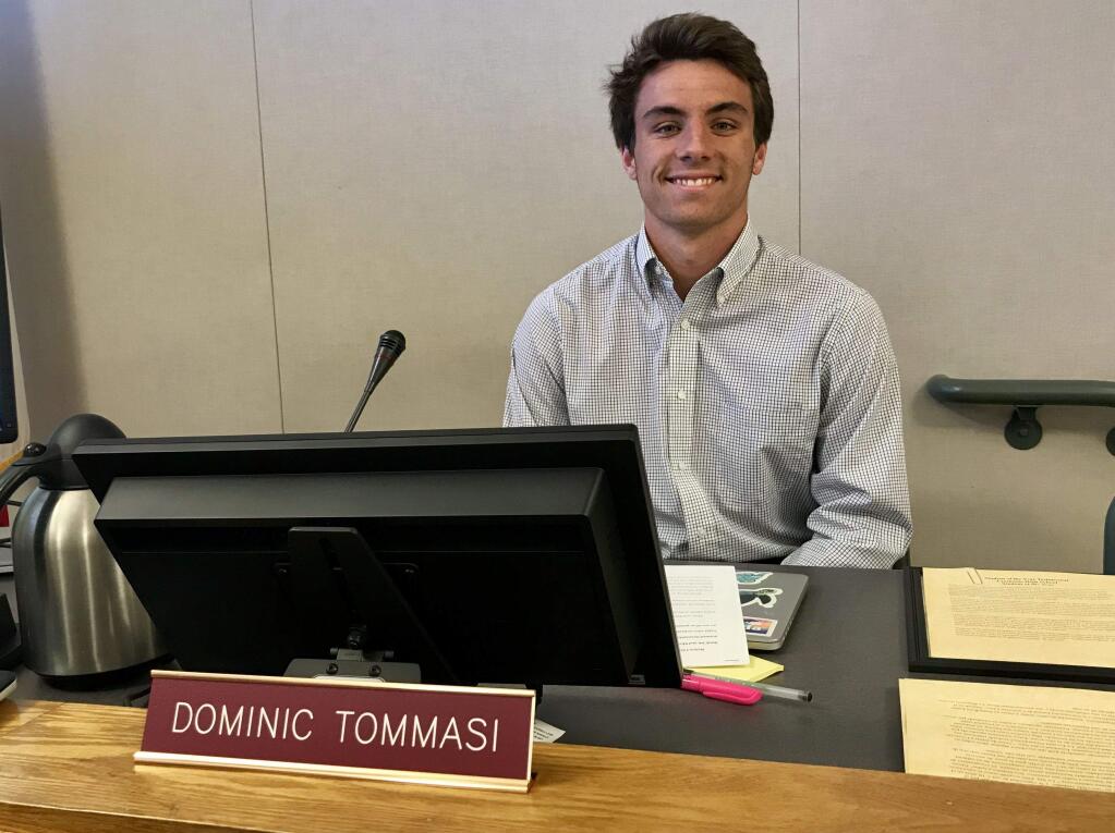 Sonoma Valley High School senior Dominic Tomassi serves as the SVHS Student Voice on the SVUSD board of trustees.
