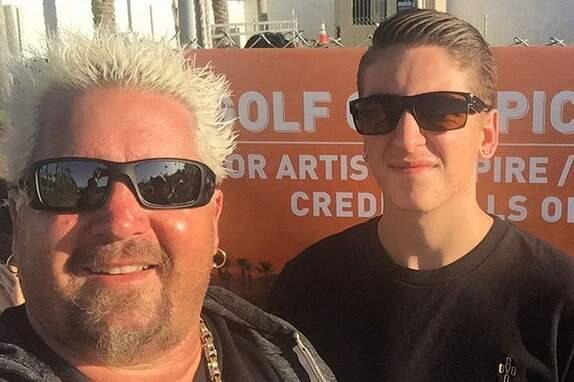 Guy Fieri and his son, Hunter, at Coachella over the weekend. (WWW.INSTAGRAM.COM/GUYFIERI)