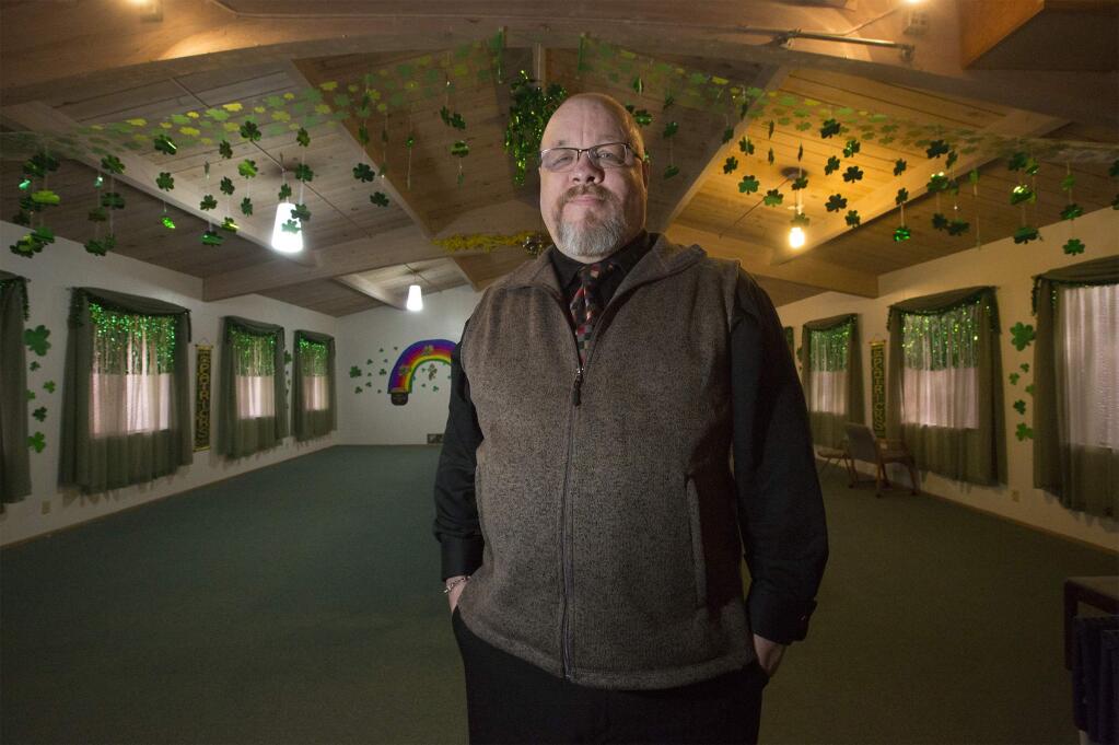 Rev. Rob Goerzen, lead pastor of the Sonoma Alliance Church on East Watmaugh Road, in the room that is used for allowing the homeless a safe place to sleep during cod, wet winter nights. (Photo by Robbi Pengelly/Index-Tribune)