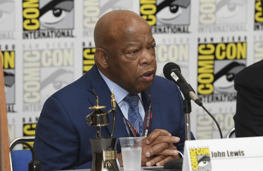 Rep. John Lewis, D-Ga., participates in a panel for 'MARCH' on day three of Comic-Con International on Saturday, July 22, 2017, in San Diego. (Photo by Al Powers/Invision/AP)
