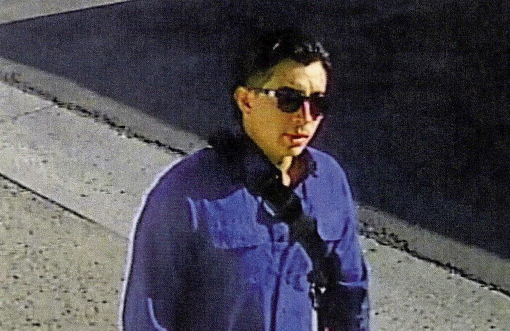 This undated image released by the Atwater Police Department shows Dagoberto Penaloza. Atwater Police Chief Michael Salvador said Monday, May 6, 2019, that detectives are searching for Penaloza in the shooting death of Ethan Morse, the son of a former district attorney. (Atwater Police Department via AP)