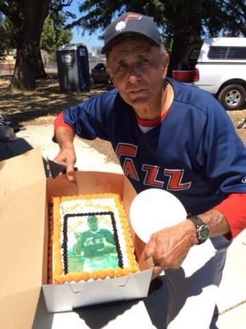 Dick Giberti and his birthday cake (Photo courtesy of Ralph Leef)