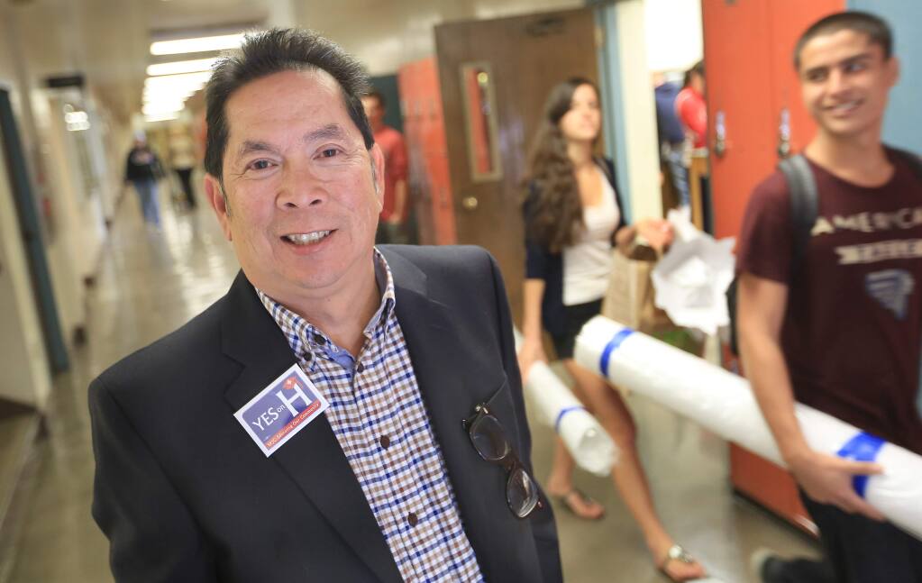 Santa Rosa Junior College President President Frank Chong in Analy Hall that will see part of the $410 million bond measure to update its facilities on the Santa Rosa campus, Wednesday Nov. 5. 2014. (Kent Porter / Press Democrat) 2014