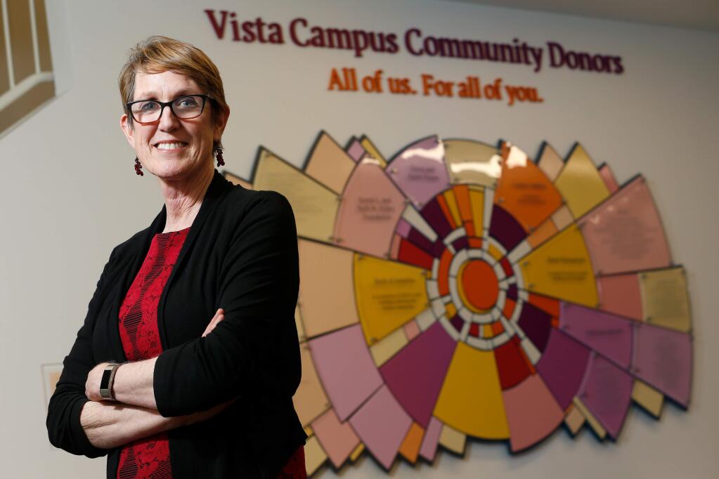 “Obstacles are just that – things in the way. I am always thinking about the way around, over, or through obstacles to achieve my goal.” says Naomi Fuchs, CEO of Santa Rosa Community Health. (Alvin Jornada / The Press Democrat)