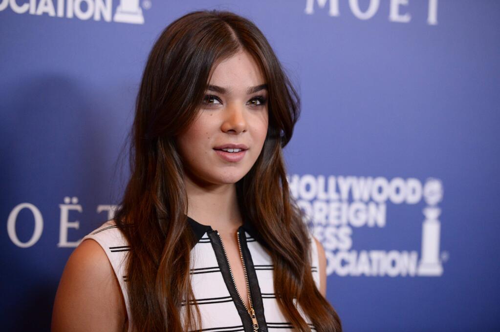 Hailee Steinfeld arrives at the Hollywood Foreign Press Association's Grants Banquet at the Beverly Hilton hotel on Thursday, Aug. 14, 2014, in Beverly Hills, Calif. (Photo by Jordan Strauss/Invision/AP)
