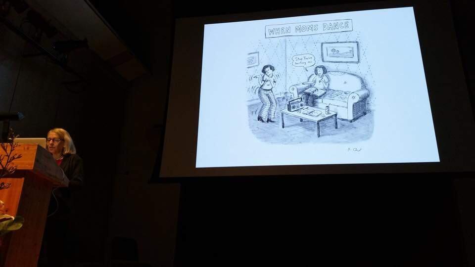 New Yorker cartoonist Roz Chast speaks at the Green Center's Schroeder Hall at Sonoma State University on Wednesday, May 13, 2015. (MARTIN ESPINOZA / Press Democrat)