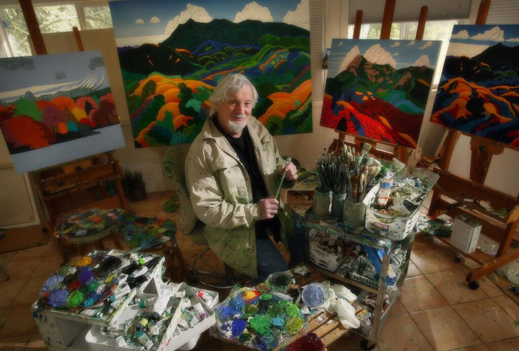 West county landscape artist Jack Stuppin in his studio in the woods west of Graton. (The Press Democrat)