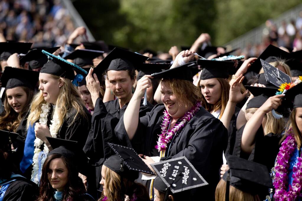 Members of the Class of 2016 during graduation ceremonies at Sonoma State University in May.