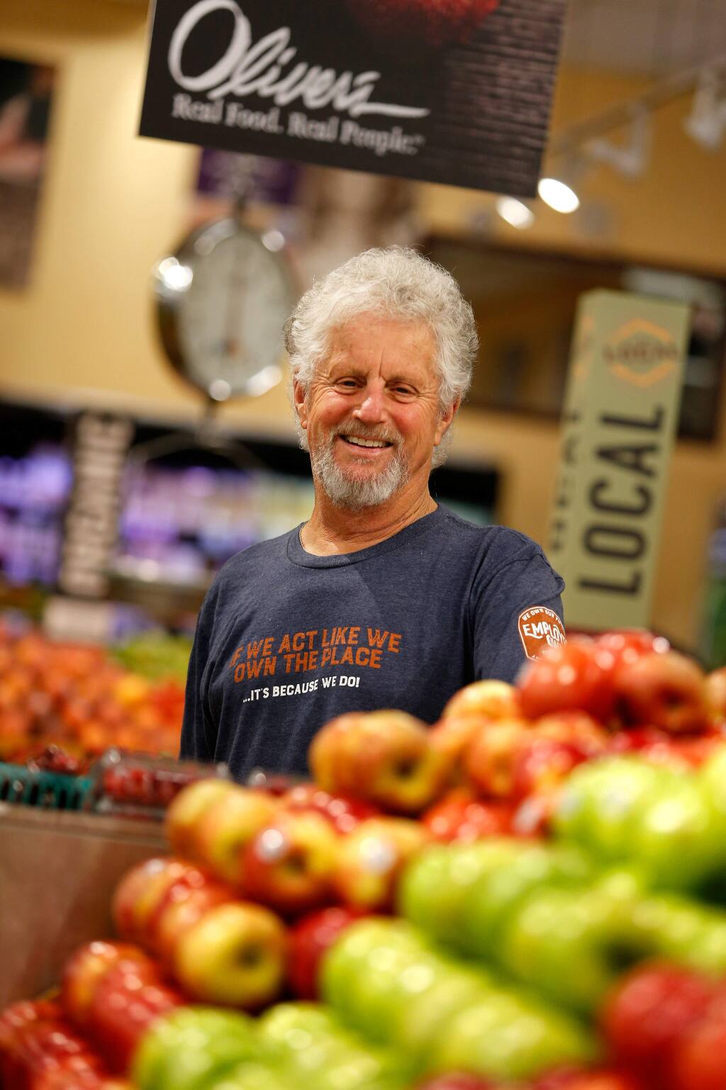 Oliver's Market founder Steve Maass at Oliver's Market in Cotati, California, on Tuesday, June 6, 2017. (Alvin Jornada / The Press Democrat)
