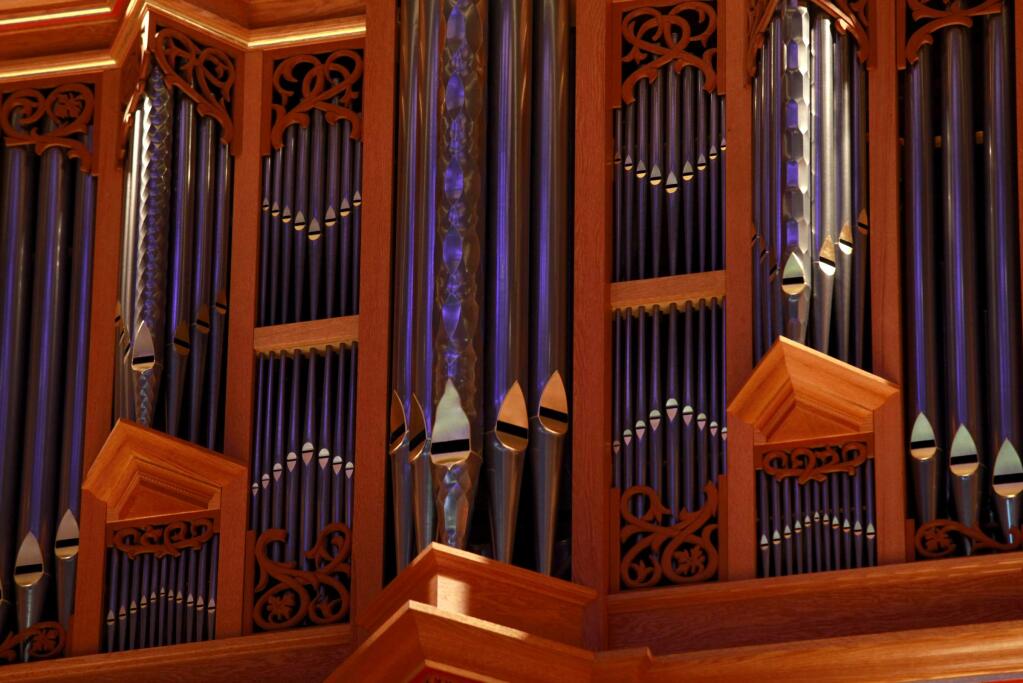 The pipe organ is the focal point of the new Schroeder Hall on the Sonoma State University campus in Rohnert Park , California on Monday, August 18, 2014. BETH SCHLANKER/ The Press Democrat)