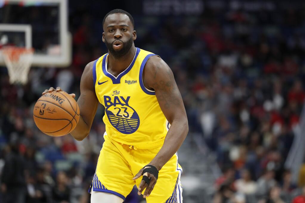 Golden State Warriors forward Draymond Green in the first half in New Orleans, Sunday, Nov. 17, 2019. (AP Photo/Tyler Kaufman)