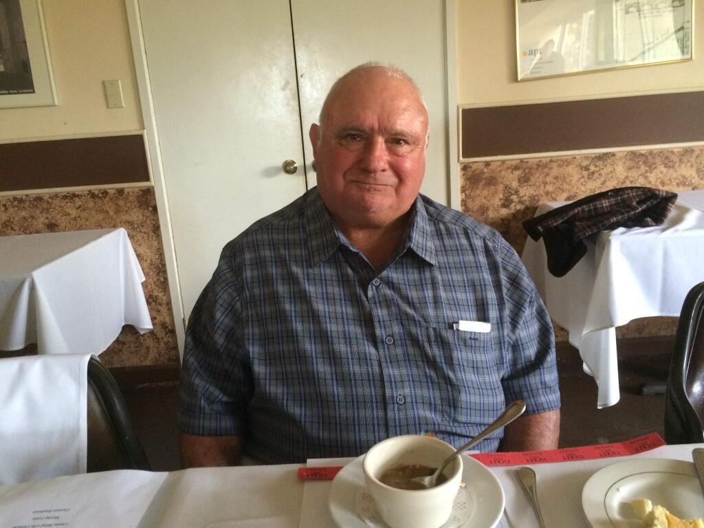 Nick Pavoni at the Villa restaurant in February 2015, when he was the honored guest at a luncheon for retired Sonoma County sheriffs deputies. (Courtesy of Mike Brown)