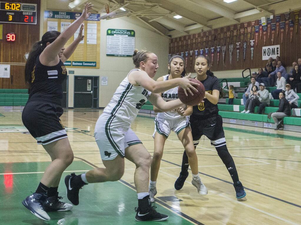 Kennedy Midgley's aggressive play on offense and defense earned her All-Tournamnet recognition at the recent Dragon Classic, held in Sonoma Dec. 5-7. .(Photo by Robbi Pengelly/Index-Tribune)