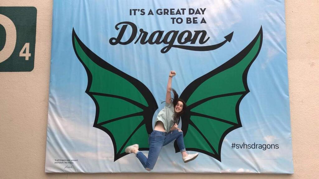 Sonoma Valley High School junior Mary Gallo having fun on Dragon Day.