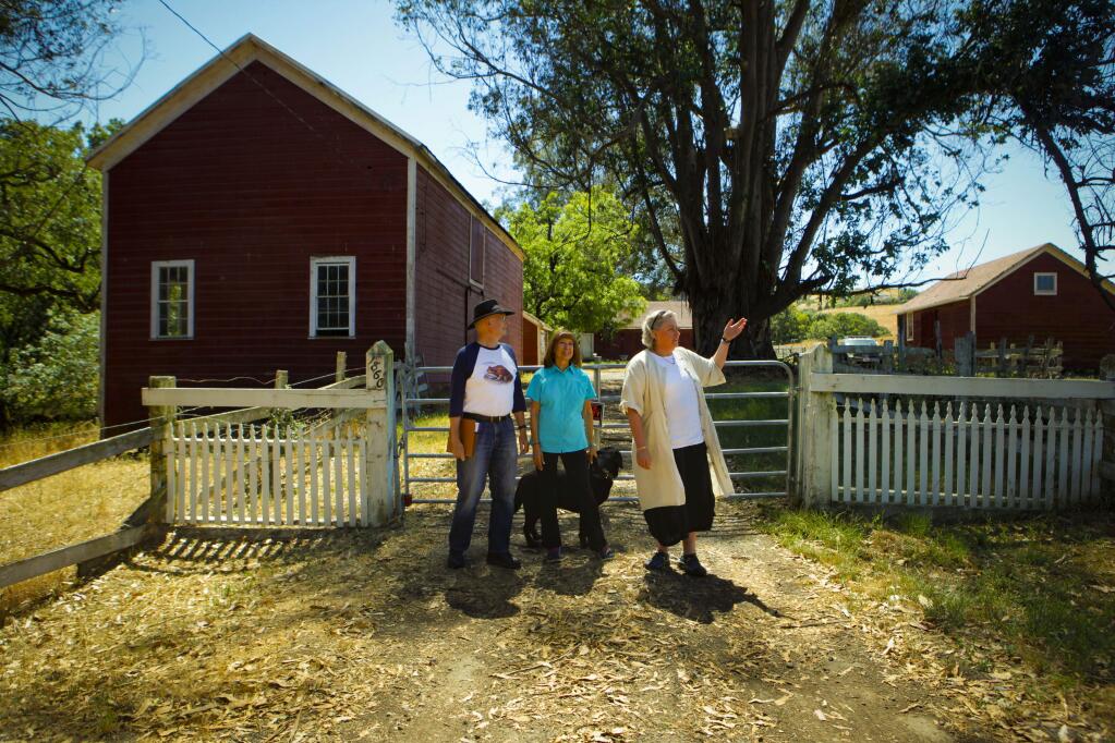 Petaluma, CA. Tuesday, June 13, 2017._ Members of the steering committee of the Petalumans For Responsible Planning discuss the future of the Red Barn and the open space adjacent to Helen Putnam Park due to the purchase of land for development by Davidon. (CRISSY PASCUAL/ARGUS-COURIER STAFF)