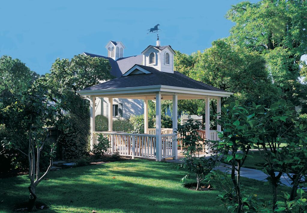 A gazebo at MacArthur Place, a 64-room boutique hotel in Sonoma. (MACARTHUR PLACE)