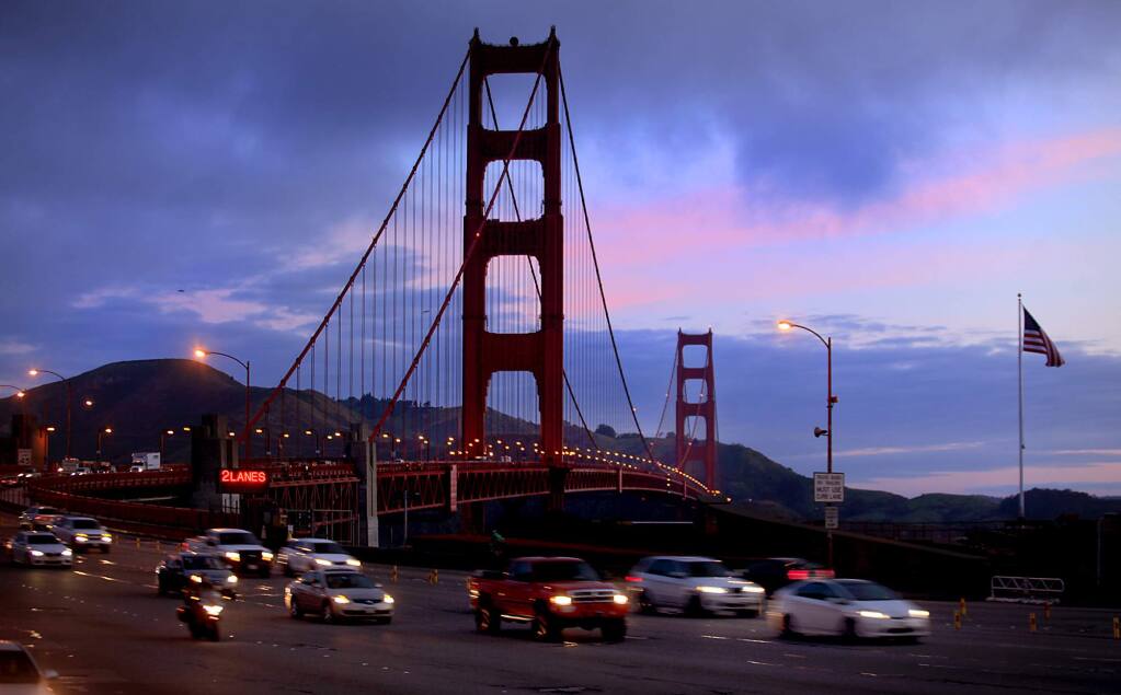 The Golden Gate Bridge was a central focus in Justin Leduc's viral Instagram video. (KENT PORTER/ PD FILE)