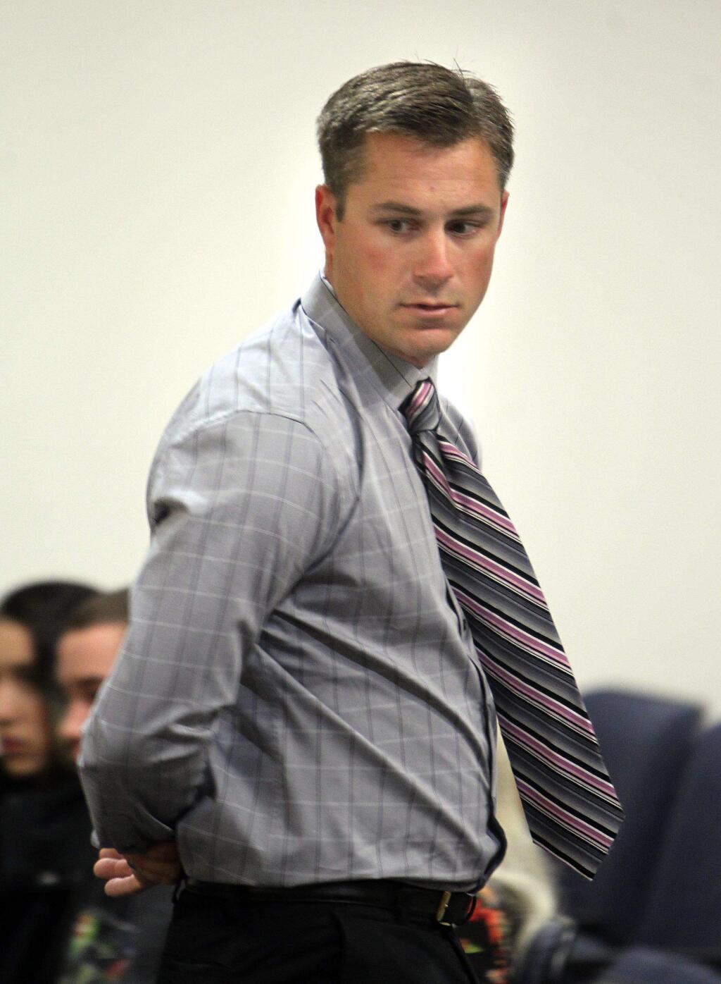 Nicholas Tognozzi is shown during a March appearance in Sonoma County Superior Court. In September, Tognozzi was sentenced to a year in jail for a Highway 12 crash that killed two women. (JOHN BURGESS/ PD FILE)