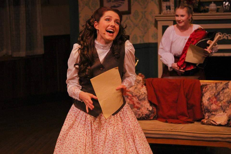 ASTONISHING! Sarah Wintermeyer as Jo March in 'LIttle Women: The Musical'. Emily Thomason (background) plays the sweet-hearted Beth.