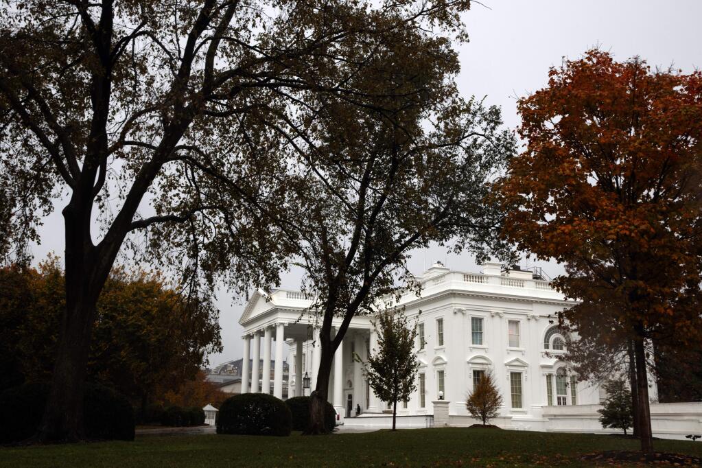 A view of the White House on election day, Tuesday, Nov. 6, 2018, in Washington. (AP Photo/Evan Vucci)