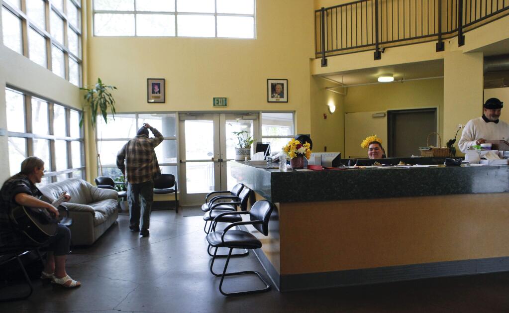 Petaluma, CA, USA. Monday, April 10, 2017. The front desk at COTS' Mary Isaak Center.(CRISSY PASCUAL/ARGUS-COURIER STAFF)