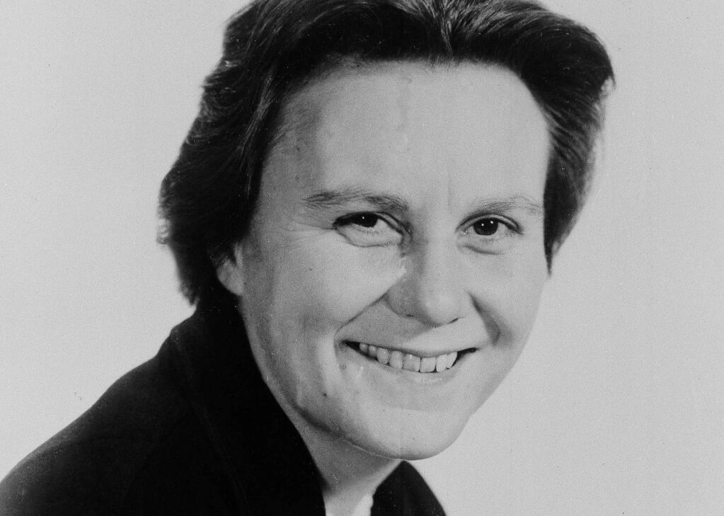 FILE - This March 14, 1963 file photo shows Harper Lee, author of the Pulitzer Prize-winning novel, 'To Kill a Mockingbird.' Publisher Harper announced Tuesday, Feb. 3, 2015, that 'Go Set a Watchman,' a novel Lee completed in the 1950s and put aside, will be released July 14. It will be her second published book. (AP Photo, File)