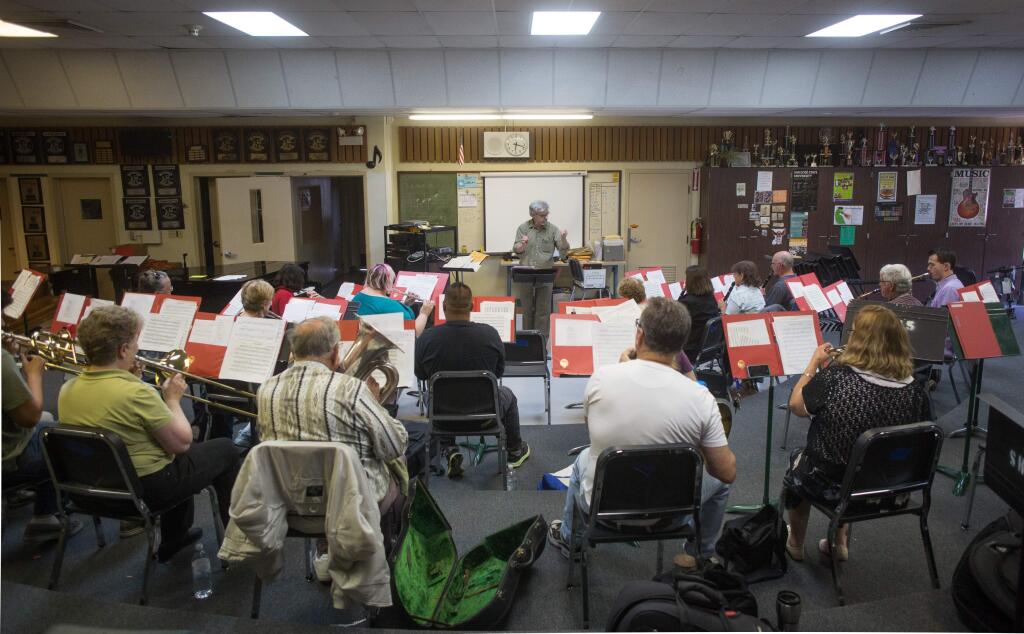John Partridge leads the Sonoma Hometown Band during its weekly rehearsal at Sonoma High School in Sonoma. File photo.