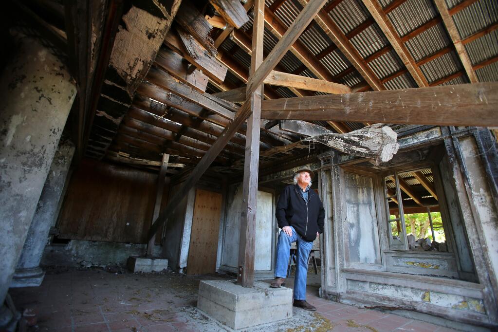 Senior state archaeologist Breck Parkman sifted through the remains of the Burdell Mansion, at Olompali State Historic Park, to recover items belonging to Grateful Dead members, and 'The Chosen Family' commune, after fire claimed the structure in 1969. (Christopher Chung/ The Press Democrat)