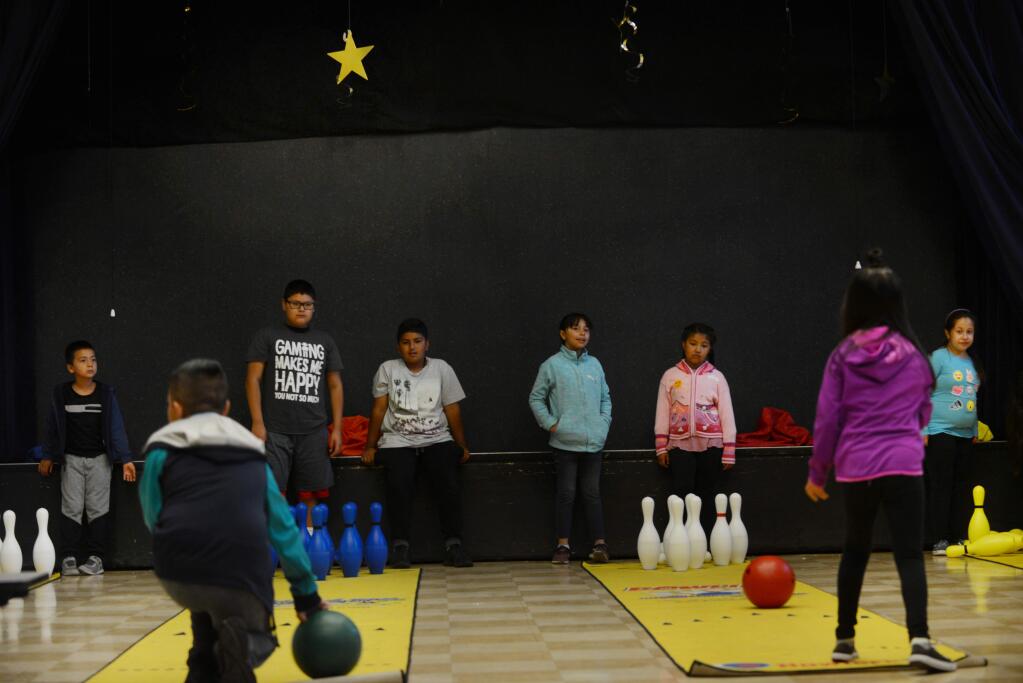 Kindergarten through 6th grade students at Abraham Lincoln Elementary School during a Saturday morning bowling activity as part of Elevate Academy; a school session on Saturdays in the Santa Rosa district where students can attend and make up their absences. September 22, 2018. (Photo: Erik Castro/for The Press Democrat)