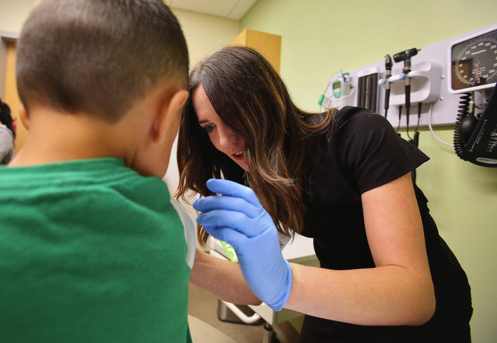 Immunization rates are climbing in Sonoma County and California under a state law requiring all children to be fully vaccinated before starting school. (CHRISTOPHER CHUNG / The Press Democrat, 2016)