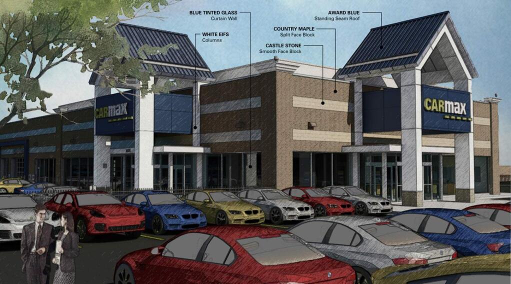 Photo provided by City of Santa RosaArtist's rendering of proposed CarMax sales site in Santa Rosa.