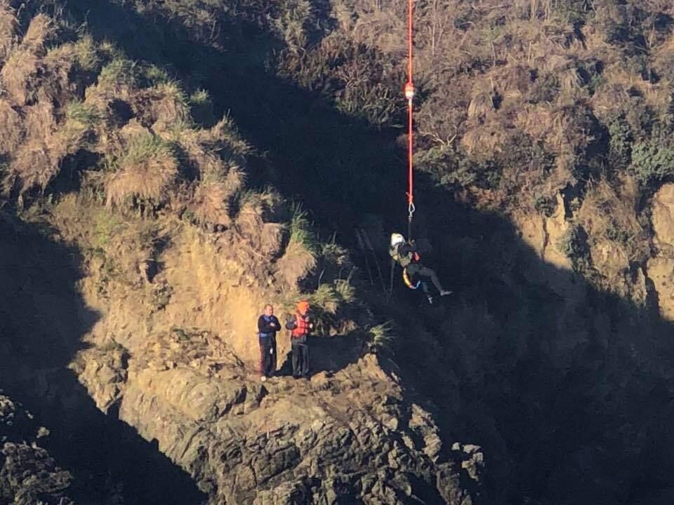 Emergency crews rescued two fishermen at Bodega Head on Sunday, Dec. 10, 2017. (SONOMA COUNTY SHERIFF'S OFFICE/ FACEBOOK)