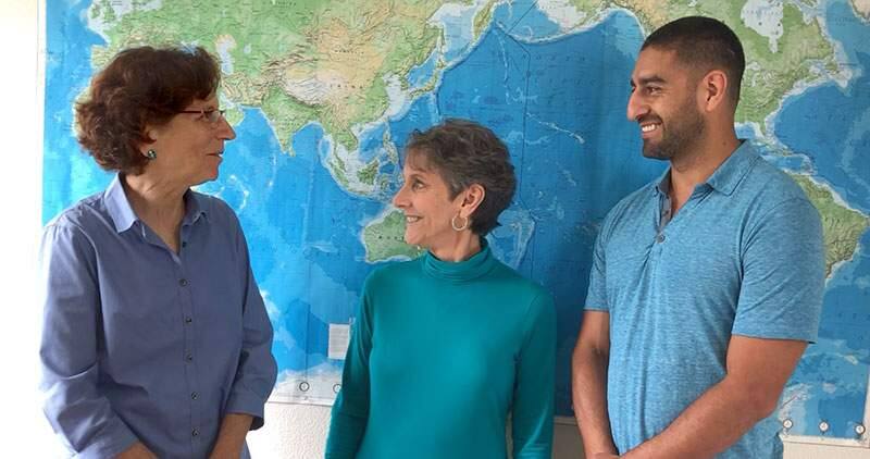 Ellie Cohen, left, is the new CEO of the Santa Rosa-based Center for Climate Protection, effective Sept. 1, 2019. With her in this Aug. 5, 2019, photo are Ann Hancock, executive director and co-founder, and Efren Carrillo, board president. (COURTESY PHOTO)