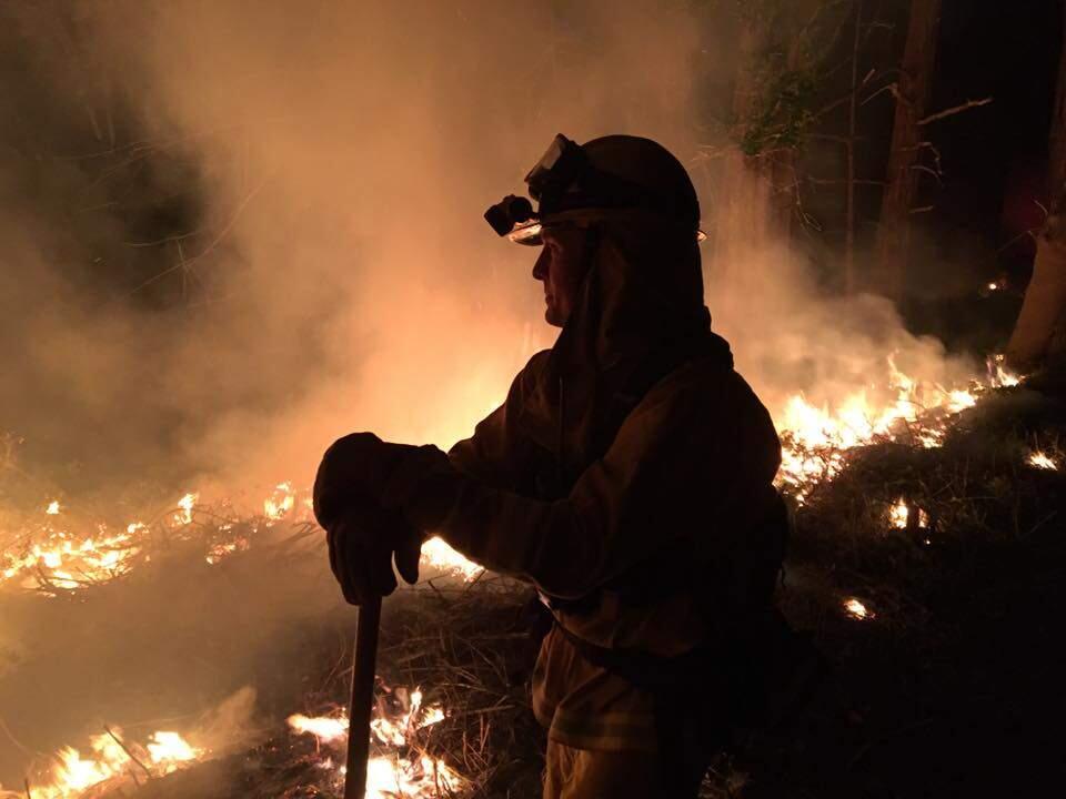 A Petaluma firefighter works on the Soberanes Fire in Monterey County. PETALUMA FIRE DEPARTMENT/ FACEBOOK