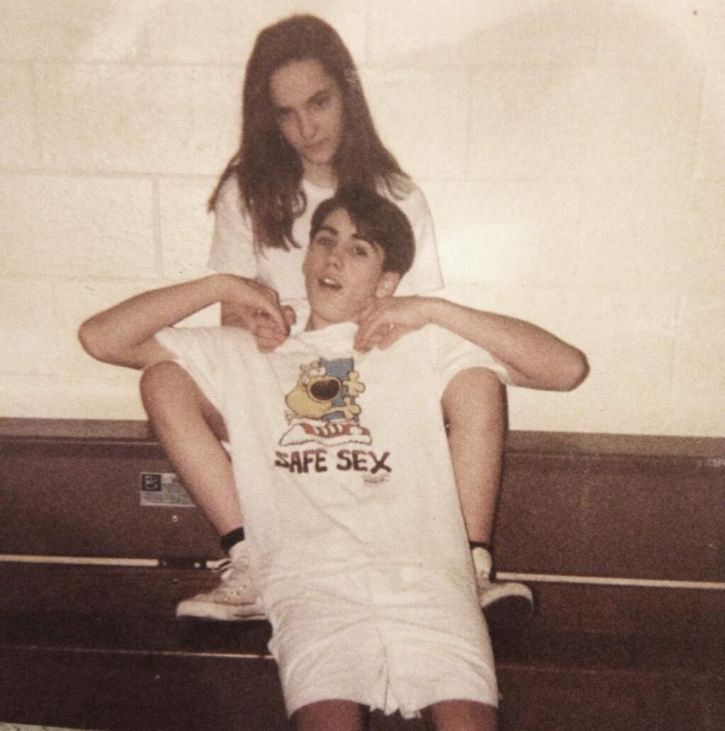 Santa Rosa resident Amanda Janik in middle school with her boyfriend Bobby, who she reads about in her diaries as part of the 'Mortified North Bay' show, in which people share stories of their awkward, mortifying moments. Janik also is a co-producer of the show in Santa Rosa. (PHOTO COURTESY OF AMANDA JANIK)