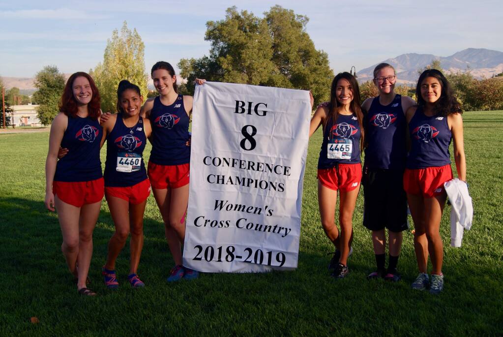 The SRJC women's cross country team took first place at the Big 8 Conference Championships on Friday, Oct. 26.