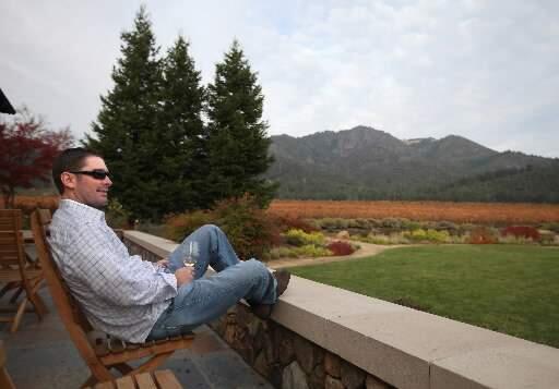 Randall Behrens enjoys the patio at St. Francis Winery during the Heart of Sonoma Valley's Holiday Open House in 2010. (Christopher Chung)